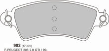 Load image into Gallery viewer, PEUGEOT 206 1.6 2.0 PBS Front Pads, Performance Brake Pads 0982