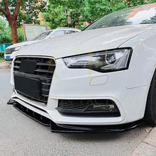 Load image into Gallery viewer, V Style Gloss Black Front Splitter for Audi B8.5 S5 A5 S Line 11-16