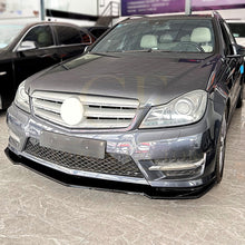 Load image into Gallery viewer, V Style Gloss Black Front Splitter for Mercedes Benz W204 C Class AMG Model 11-14