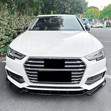 Load image into Gallery viewer, V Style Gloss Black Front Splitter for Audi A4 B9 S Line & S4 17-19