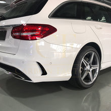 Load image into Gallery viewer, Gloss Black Rear Bumper Trims for Mercedes Benz W205 C Class Estate 15-21