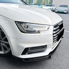 Load image into Gallery viewer, V Style Gloss Black Front Splitter for Audi A4 B9 S Line & S4 17-19