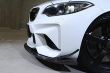 Load image into Gallery viewer, 3D Design Carbon Fibre (Carbon Fiber) Front Splitter/Lip for BMW M2 F87 (2015–2018) – Pre-Preg 2x2 Twill Gloss, Includes Hardware