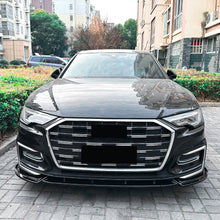 Load image into Gallery viewer, V Style Gloss Black Front Splitter for Audi C8 A6 S Line & S6 Saloon / Avant 18-25