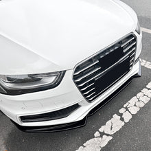 Load image into Gallery viewer, V Style Gloss Black Front Splitter for Audi B8.5 S4 & A4 S Line 13-15