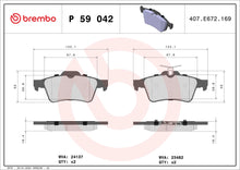 Load image into Gallery viewer, Genuine Brembo P 59 042 (P-59-042) Brake Pad Set - Wear Indicator Ready - Teves Calipers - 123x52x17mm