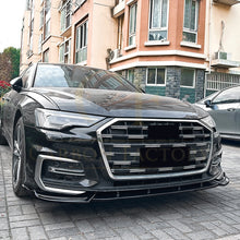 Load image into Gallery viewer, V Style Gloss Black Front Splitter for Audi C8 A6 S Line & S6 Saloon / Avant 18-25