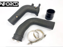 Load image into Gallery viewer, BMW B46/B48 2.0L Aluminium Charge Pipe Kit - MTC Motorsport Upgrade for 320i 330i 420i 430i 520i 530i X3 X4 Z4 (F30 F31 F32 F36 G20 G30) - Black Anodised, Meth Port, Clamps & Hose