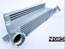 Load image into Gallery viewer, BMW 135i 335i N54 Stepped Front Mount Intercooler FMIC, 5in Bar & Plate Core, Cast End Tanks, Direct Fit, Up to 600bhp - MTC (E82 E88 E90 E92 E93)