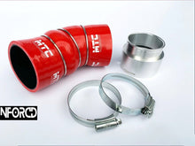 Load image into Gallery viewer, BMW 335d Turbo Intercooler & Reinforced Boost/Charge Hose Kit - Front Mount FMIC Upgrade - E90 E91 E92 E93 (2005-2011) - Bar & Plate Stepped Core - Direct Fit Plug & Play - Silver/Grey