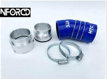 Load image into Gallery viewer, BMW 335d Turbo Intercooler & Reinforced Boost/Charge Hose Kit - Front Mount FMIC Upgrade - E90 E91 E92 E93 (2005-2011) - Bar & Plate Stepped Core - Direct Fit Plug & Play - Silver/Grey