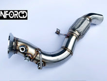 Load image into Gallery viewer, BMW 335d Intercooler + DPF Delete Pipe & Silicone Boost Hose Kit E90 E91 E92 E93 - Black Stepped Bar-and-Plate FMIC, Plug & Play - Off-Road/Track Use Only