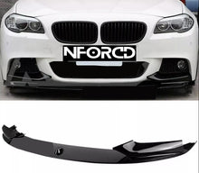 Load image into Gallery viewer, BMW F10 5 Series Front Splitter Lip Spoiler Gloss Black ABS Front Bumper Lip UK Made Fixings Included 2010-2016