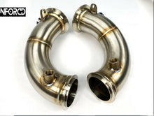 Load image into Gallery viewer, BMW F90 M5 Primary Decat Downpipes (S63M) 3" SS304 Catless, V-Band, TIG Welded - 2018 Onwards