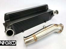 Load image into Gallery viewer, BMW N55 Intercooler & Decat Downpipe Kit - M135i M235i M2 335i 435i (2013+) - 5 Inch Front Mount FMIC + T304 Stainless Catless Downpipe - Direct Fit, Faster Spool, Lower IATs - Lifetime Warranty