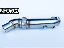 Load image into Gallery viewer, BMW B58 Decat Downpipe 4.5" SS304 Stainless Catless Turbo for M140i M240i 340i 440i 540i 740i (F20 F21 F22 F30 F31 F32 F33 F36 G30 G11 G12) TIG Welded Performance Exhaust xDrive