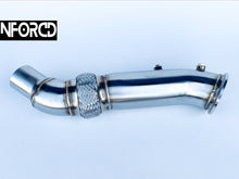 Load image into Gallery viewer, BMW B58 Decat Downpipe 4.5" SS304 Stainless Catless Turbo for M140i M240i 340i 440i 540i 740i (F20 F21 F22 F30 F31 F32 F33 F36 G30 G11 G12) TIG Welded Performance Exhaust xDrive