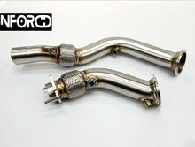 Load image into Gallery viewer, BMW S55 3 Inch Decat Downpipes with Flexi - M3 F80, M4 F82, M2 Competition (F87) - T304 Stainless Catless | MTC Motorsport