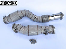 Load image into Gallery viewer, BMW M3/M4 G80 G82 G8X S58 200 Cell High-Flow Sports Cat Downpipes | T304 Stainless, TIG Welded, Heat Shield | 2021-On