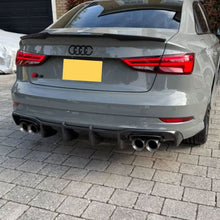 Load image into Gallery viewer, Big Fin Style Carbon Fibre Rear Diffuser for Audi A3 S Line Saloon S3 17-19