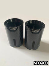 Load image into Gallery viewer, Pair of Black BMW Exhaust tips for BMW's with a twin exit