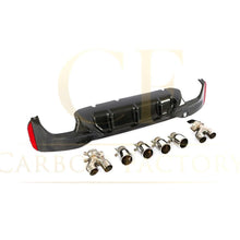 Load image into Gallery viewer, Carbon Fibre Rear Diffuser with Quad Exhaust Pipe for BMW G30 G31 5 Series M Sport 17-23