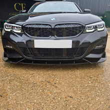 Load image into Gallery viewer, Competition Style Gloss Black Front Splitter for BMW 3 Series G20 G21 Pre-LCI 19-22