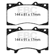 Load image into Gallery viewer, EBC Yellowstuff 4000 Series Street and Track Brake Pad Set (DP42125R)
