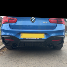 Load image into Gallery viewer, Gloss Black Rear Diffuser Dual Exhaust for BMW F20 1 Series LCI 15-19