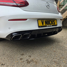Load image into Gallery viewer, AMG Style Gloss Black Rear Diffuser & Exhaust Tips for Mercedes Benz W205 C Class & C63 Coupe 15-21