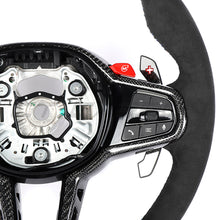 Load image into Gallery viewer, BMW Gxx LCI ALCANTARA FLAT BOTTOM CUSTOM STEERING WHEEL