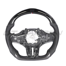 Load image into Gallery viewer, BMW Gxx CARBON FIBRE / LEATHER / LED FLAT BOTTOM CUSTOM STEERING WHEEL