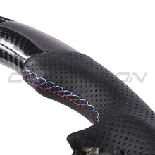 Load image into Gallery viewer, BMW Gxx CARBON FIBRE / LEATHER / LED FLAT BOTTOM CUSTOM STEERING WHEEL