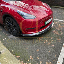 Load image into Gallery viewer, P Style Carbon Fibre Front Splitter for Tesla Model Y 19-23