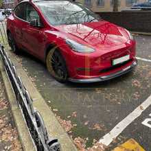 Load image into Gallery viewer, P Style Carbon Fibre Front Splitter for Tesla Model Y 19-23