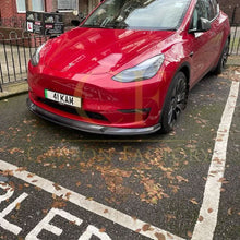 Load image into Gallery viewer, P Style Carbon Fibre Front Splitter for Tesla Model Y 19-23