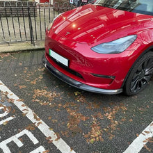 Load image into Gallery viewer, P Style Carbon Fibre Front Splitter for Tesla Model Y 19-23