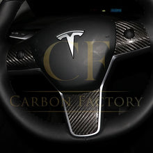 Load image into Gallery viewer, Pre-Preg Carbon Fibre Steering Wheel Trims for Tesla Model 3 & Model Y 17-23