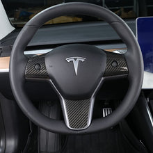 Load image into Gallery viewer, Pre-Preg Carbon Fibre Steering Wheel Trims for Tesla Model 3 & Model Y 17-23