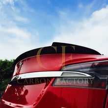 Load image into Gallery viewer, V Style Carbon Fibre Boot Spoiler for Tesla Model S 13-Present