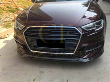 Load image into Gallery viewer, V Style Carbon Fibre Front Splitter for Audi A3 Hatchback S Line & S3 16-19