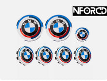 Load image into Gallery viewer, BMW Emblem Badge Set 7pc OEM-Style Replacement Roundel for Bonnet, Boot, Wheel Centre Caps & Steering Wheel – 82mm 74mm 68mm 47mm