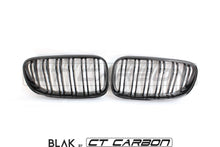 Load image into Gallery viewer, BMW 3 SERIES E92 & E93 LCI DOUBLE SLAT BLACK GRILLES - BLAK BY CT CARBON