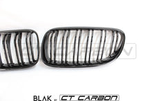 Load image into Gallery viewer, BMW 3 SERIES E92 & E93 LCI DOUBLE SLAT BLACK GRILLES - BLAK BY CT CARBON