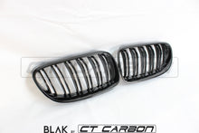 Load image into Gallery viewer, BMW 3 SERIES E92 & E93 LCI DOUBLE SLAT BLACK GRILLES - BLAK BY CT CARBON