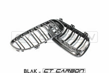 Load image into Gallery viewer, BMW 3 SERIES E92 & E93 LCI DOUBLE SLAT BLACK GRILLES - BLAK BY CT CARBON