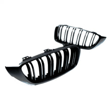 Load image into Gallery viewer, BMW 4 SERIES/M3/M4 (F32 F80 F82 F83) MATTE BLACK DOUBLE SLAT GRILLES
