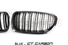 Load image into Gallery viewer, BMW F10 M5 & 5 SERIES BLACK DOUBLE SLAT GRILLES - BLAK BY CT CARBON