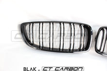 Load image into Gallery viewer, BMW M4 F82 / F83 & F32/F33/F36 4 SERIES DOUBLE SLAT BLACK GRILLES - BLAK BY CT CARBON