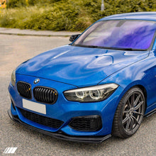 Load image into Gallery viewer, BMW 1 Series F20 F21 LCI M Sport Front Splitter / Front Bumper Lip Spoiler - Gloss Black - ZAERO Design EVO-1 - Fits M135i M140i (2015-2019)